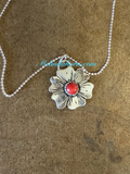 3/4” Western Flower Sterling silver