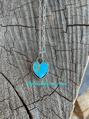 Kingman turquoise heart necklace