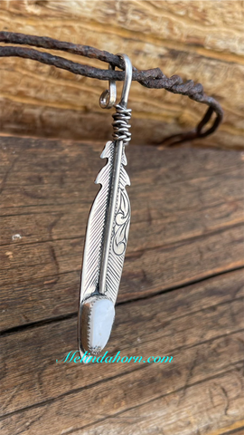 Sterling feather pendant