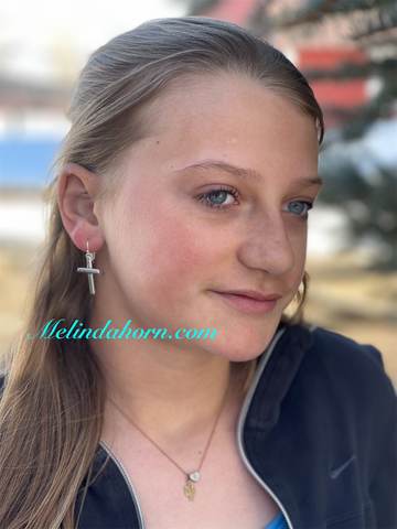 Mini cross earrings