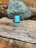 #8 turquoise rectangle ring