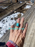 #8 turquoise rectangle ring