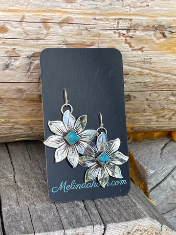 Dahlia flower earrings