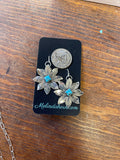 Dahlia flower earrings