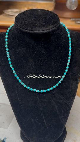 16” Kingman turquoise beaded necklace