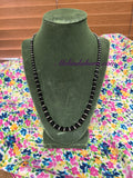 22 1/2” onyx and sterling saucer necklace