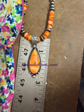 Orange spiny necklace and pendant
