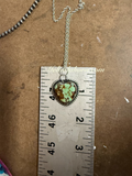 Greenish turquoise heart necklace