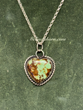 Greenish turquoise heart necklace