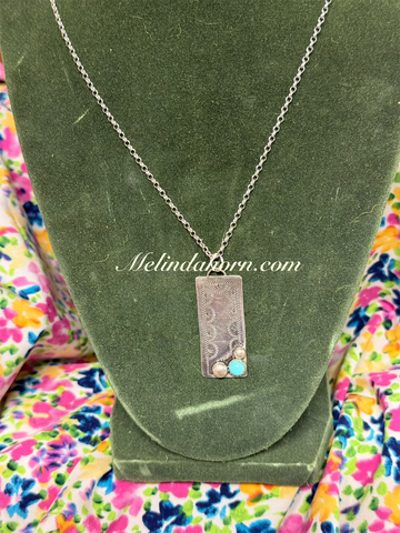 Rectangle engraved necklace