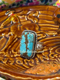#8 turquoise rectangle ring