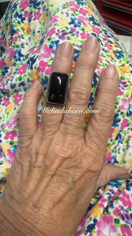 Onyx rectangle ring