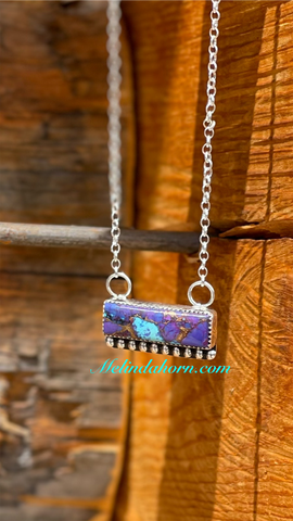Purple Mohave bar necklace