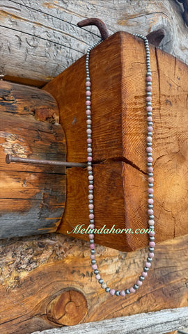 Rhodonite beaded necklace