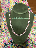 Pink conch and Corrugated beaded necklace
