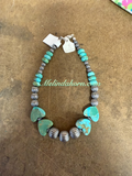 Heart and sterling bead bracelet