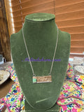 Copper engraved bar necklace