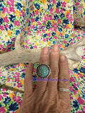 #8 turquoise round ring
