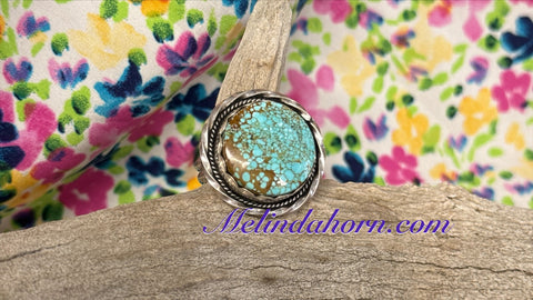 #8 turquoise round ring