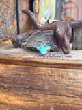 Turquoise calf head ring