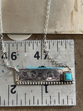 Sterling &turquoise bar necklace