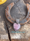 Rhodochrosite heart pendant