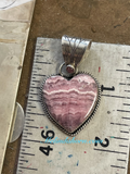 Rhodochrosite heart pendant