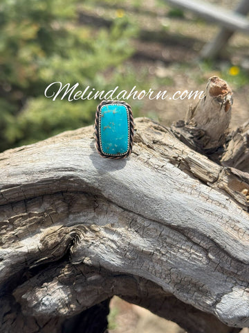 Hardy Pit Kingman Turquoise Squoval Ring - Size 8