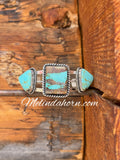 Royston Ribbon with Kingman Turquoise Accents Cuff Bracelet