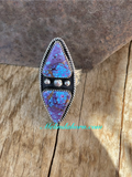 Double triangle purple Mohave ring
