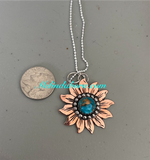 Copper sunflower necklace