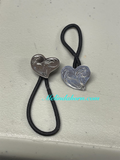 S/S engraved heart ponytail tamer