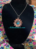 Copper sunflower necklace