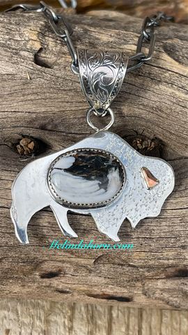 White Buffalo on a Buffalo necklace